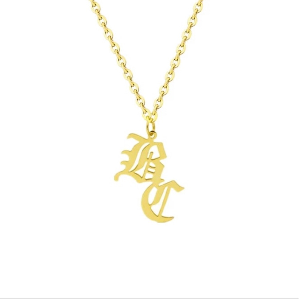 Old English Intials Necklace